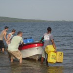 Bringing in the water boat