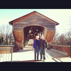 Mom and I by the bridge